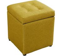 SLGGPJBU Cubo de almacenamiento, asiento pequeño de cubo, taburetes y s con almacenamiento, reposapiés, baúl de juguete acolchado de espuma viscoelástica para ahorrar espacio, lino azul