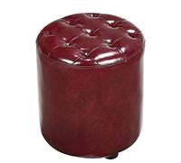 SLGGPJBU Cubo puf tapizado de cuero otomana, otomana otomana madera maciza cuadrada de cuero sala de estar mesa de café sofá pequeño-café color 40x40x35cm