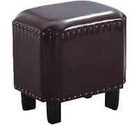 SLGGPJBU Furniture Cube - Reposapiés tapizado de piel encerada de aceite, asiento individual, taburete de maquillaje, banco de zapatos, máximo 200 kg