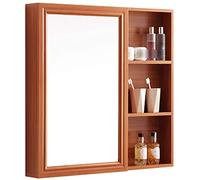 SLGGPJBU Gabinete de almacenamiento montado en la pared, estante de espejo de baño, caja de espejo de baño, espejo de pared, espejo de baño, montado en la pared, 60 x 12 x 70 cm, color marrón