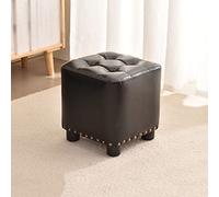 SLGGPJBU Pequeño taburete de maquillaje, elegante y cómodo taburete acolchado de piel sintética para el hogar, dormitorio, reposapiés, sofá