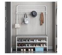 SLGGPJBU Perchero para ropa con banco de zapatos, 3 en 1, árbol de pasillo para entrada, multifuncional, organizador de zapatos, armario para entrada/blanco/80 cm
