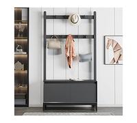 SLGGPJBU Perchero para ropa, estante 3 en 1, banco de zapatos, organizador de almacenamiento portátil para sombrero, paraguas, bufandas, pasillo, entrada, dormitorio, wooo