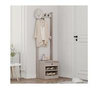 SLGGPJBU Perchero para ropa, mueble de madera, perchero 3 en 1 con banco de zapatos, mantiene organizado, ideal para dormitorio