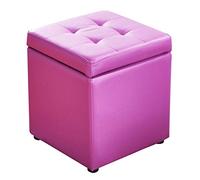 SLGGPJBU Puf cubo, tapizado en piel, reposapiés de madera maciza, cuadrado, de piel, para salón, mesa de centro, banco pequeño, 35 x 35 x 40 cm