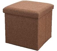 SLGGPJBU Puf de almacenamiento para reposapiés, taburetes cúbicos, cajas de almacenamiento plegables, reposapiés, puf de almacenamiento plegable de lino, mesa auxiliar con bandeja de mesa de café