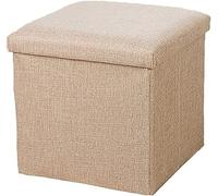 SLGGPJBU Puf de almacenamiento para reposapiés, taburetes cúbicos, cajas de almacenamiento plegables, reposapiés, puf de almacenamiento plegable de lino, mesa auxiliar con bandeja de mesa de café