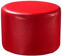 SLGGPJBU Puf redondo tapizado de cuero, reposapiés de madera maciza de cuero para sala de estar, mesa de centro, banco pequeño