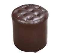 SLGGPJBU Puf tapizado en piel con forma de cubo, reposapiés de madera maciza, cuadrado, de piel, para salón, mesa de centro, banco pequeño, blanco, 40 x 40 x 35 cm