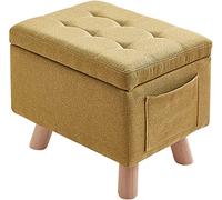 SLGGPJBU reposapiés de almacenamiento con tapa abatible, reposapiés de almacenamiento apilable con tapa plegable, asiento acolchado portátil para sala de estar, dormitorio, gris 40 x 34 cm