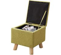 SLGGPJBU Reposapiés de almacenamiento con tapa con bisagras, reposapiés apilable con tapa abatible, asiento acolchado portátil para sala de estar, dormitorio, gris, 40 x 34 cm