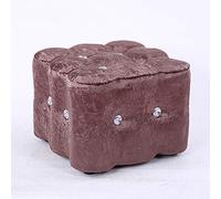 SLGGPJBU Reposapiés de franela, taburete de madera maciza con patas silenciosas, mesa auxiliar pequeña, ahorra espacio para dormitorio, sala de estar, blanco, 141400 pulgadas