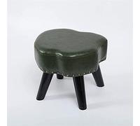 SLGGPJBU Reposapiés moderno - patas de madera maciza, reposapiés de piel sintética pequeña, reposapiés acolchado personalizado para sala de estar, 30 cm de alto, rojo