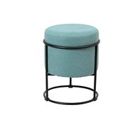 SLGGPJBU Reposapiés para reposapiés reclinables, reposapiés de tela de algodón reposapiés nórdico retro cubo sofá taburete bajo con soporte acero inoxidable dorado, azul