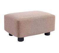 SLGGPJBU Reposapiés rectangular de lino y algodón de 15 pulgadas, con funda de taburete extraíble y lavable, asiento acolchado apilable, reposapiés de sofá, color marrón oscuro, 15 x 10.6 pulgadas