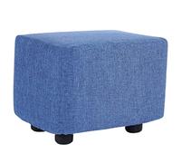 SLGGPJBU Reposapiés rectangular de lino y algodón de 15 pulgadas, con funda de taburete extraíble y lavable, asiento acolchado apilable, reposapiés de sofá, color marrón oscuro, 15 x 10.6 pulgadas