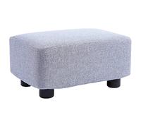 SLGGPJBU Reposapiés rectangular de lino y algodón de 15 pulgadas, con funda de taburete extraíble y lavable, asiento acolchado apilable, reposapiés de sofá, color marrón oscuro, 15 x 10.6 pulgadas