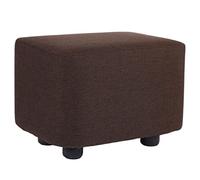 SLGGPJBU Reposapiés rectangular de lino y algodón de 15 pulgadas, con funda de taburete extraíble y lavable, asiento acolchado apilable, reposapiés de sofá, color marrón oscuro, 15 x 10.6 pulgadas