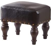 SLGGPJBU Reposapiés rectangular tapizado de piel sintética con patas de madera maciza, espuma de alta resistencia, alta carga, sala de estar, dormitorio, asiento de descanso, sofá, silla, cambiador,