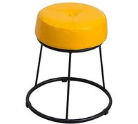 SLGGPJBU Reposapiés redondo de metal tapizado para sofá, reposapiés, taburete para cambiar zapatos, silla de comedor de lujo, taburete tapizado