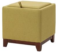 SLGGPJBU Reposapiés taburete con tapa, reposapiés acolchado cuadrado para cambiar, taburete de tela de lino, taburete de maquillaje para sala de estar, pasillo, 40 x 40 x 38 cm, decoración del hogar