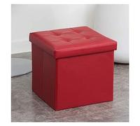 SLGGPJBU Reposapiés tapizado de cuero plegable, cubo, almacenamiento, puf plegable, cuadrado, para sala de estar, mesa de café