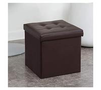 SLGGPJBU Reposapiés tapizado de cuero plegable, cubo, almacenamiento, puf plegable, cuadrado, para sala de estar, mesa de café
