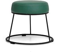SLGGPJBU Reposapiés Tocador Reposapiés Sofá Taburete Hogar Moda Hierro Forjado Taburete de Cuero Salón Cambiar Zapatos Taburete Comedor Taburete Dormitorio Maquillaje Taburete 28,5 × 36 cm Asiento St