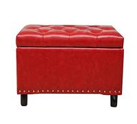 SLGGPJBU Reposapiés y reposapiés y reposapiés almacenamiento bloque de pecho sofá asiento almacenamiento PU diseño retro remache estable resistente al desgaste, 6 colores