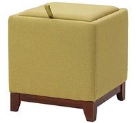 SLGGPJBU s Reposapiés con espacio de almacenamiento, reposapiés cuadrado, taburete acolchado, reposapiés suave, taburete, pies de madera maciza, sofá, mesa de café, reposapiés