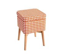SLGGPJBU Taburete cuadrado para cambiar zapatos, taburete de algodón y lino para dormitorio, sala de estar, azul, 33 x 33 x 47 cm