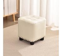 SLGGPJBU Taburete de maquillaje pequeño - Elegante y cómodo taburete acolchado de piel sintética para el dormitorio del hogar - Reposapiés sofá