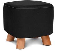 SLGGPJBU Taburete de pie para tocador, reposapiés, taburete de sofá, banco de zapatos de madera maciza, taburete de piel sintética, taburete de cambio, banco pequeño de 28 x 28 x 25 cm