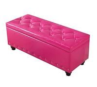 SLGGPJBU Taburete de pie Puffes y reposapiés, baúl asiento de poliuretano, multifunción, cambio de zapatos, gran almacenamiento, soporte de carga estable, 7 colores