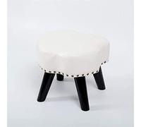 SLGGPJBU Taburete moderno - Patas de madera maciza, reposapiés pequeño de piel sintética reposapiés tapizado personalizado para sala de estar, 30 cm de altura, color rojo