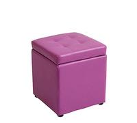 SLGGPJBU Taburete otomano de cuero, moderno taburete cuadrado minimalista para sala de estar, taburetes de madera maciza, silla con asiento pequeño, antideslizante, impermeable, color blanco