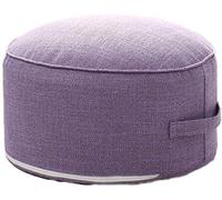 SLGGPJBU Taburete otomano redondo, sofá, taburete, reposapiés, reposapiés, taburete con asa, funda extraíble para el hogar, color: púrpura
