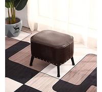 SLGGPJBU Taburete para pies, reposapiés acolchado tapizado debajo de la mesa de café, 40 cm, asiento extra acolchado de piel sintética verde con patas de metal negro, fácil de limpiar y montaje