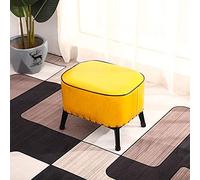SLGGPJBU Taburete para pies, reposapiés acolchado tapizado debajo de la mesa de café, 40 cm, asiento extra acolchado de piel sintética verde con patas de metal negro, fácil de limpiar y montaje