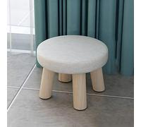 SLGGPJBU Taburete para reposar pies, taburete para cambiar zapatos, taburete redondo, taburete de lino para sala de estar, dormitorio, color liso, 28 x 28 x 20 cm