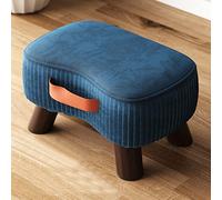 SLGGPJBU Taburete pequeño curvado con asa, reposapiés acolchado de terciopelo con patas de madera, taburetes otomanos para el hogar, sala de estar, dormitorio, sofá,