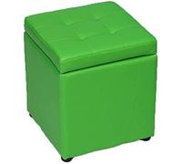 SLGGPJBU Taburete plegable de piel sintética para ahorrar espacio, organizador de habitación para sentarse y descansar, silla verde para decoración del hogar