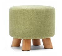 SLGGPJBU Taburete redondo de madera maciza para salón con diseño moderno y sencillo, diseño de lavado y lavado, de algodón, 28 x 28 x 25 cm, reposapiernas