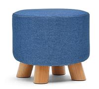 SLGGPJBU Taburete redondo de madera maciza para salón con diseño moderno y sencillo, diseño de lavado y lavado, de algodón, 28 x 28 x 25 cm, reposapiernas