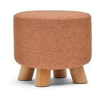 SLGGPJBU Taburete redondo de madera maciza para salón con diseño moderno y sencillo, diseño de lavado y lavado, de algodón, 28 x 28 x 25 cm, reposapiernas