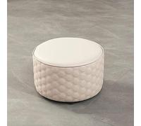 SLGGPJBU Taburete redondo para reposar pies, taburete de piel para cambiar zapatos, taburete para sala de estar, cocina, dormitorio, balcón, taburete de descanso, color marrón, 32 x 21 cm