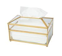 SLHEQING Caja Pañuelos, Caja Pañuelos Papel Rectangular, Dispensador de Pañuelos de Vidrio, Portapañuelos de Papel para Salón de Estar, Dormitorio, Oficina, Hotel