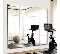 SLHOWOW Espejos de gimnasio - Longitud completa 16 piezas de espejo de vidrio montado en la pared, espejo de pared grande de 12 x 12 pulgadas para dormitorio, gimnasio en casa, puerta