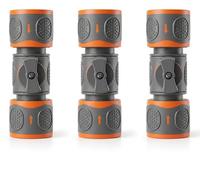 SLIAXINT 3 Piezas Conector de Manguera con Válvula Reguladora Acoplamiento Rápido Anti Fugas para Manguera de 1/2 y 3/4 Pulgadas Estándar Gardena Llave de Paso para Riego y Lavado de Coche