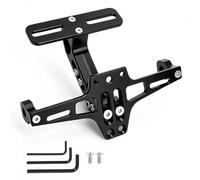 SLIAXINT Portamatriculas Moto Ajustable Soporte Matricula Moto | Universal Aleación Aluminio CNC, Porta Matriculas Moto con Diseño Regulable, Compatible con la Mayoría de Matricula Moto